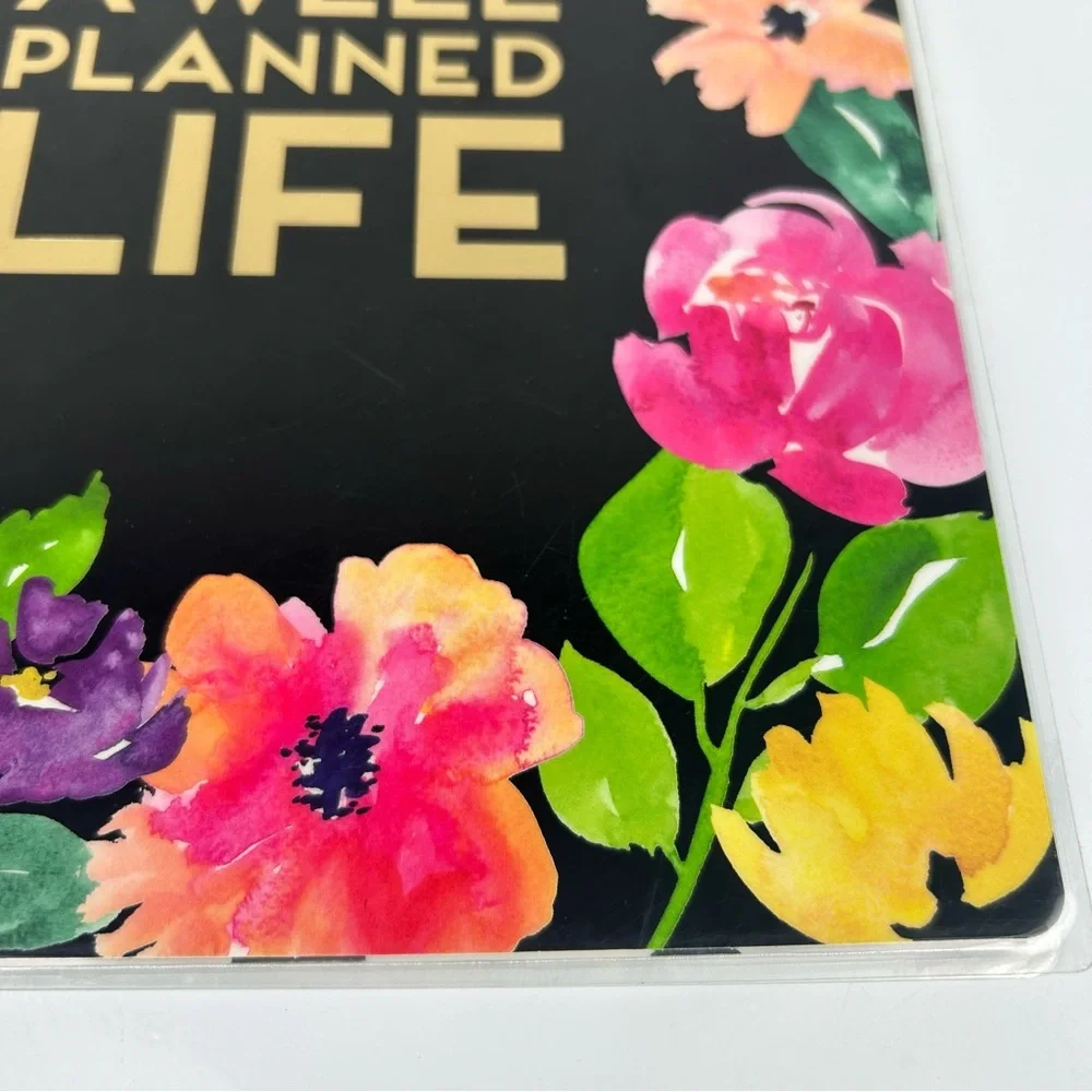 ⭐️The Happy Planner Create 365 a well planned life black floral planner cover